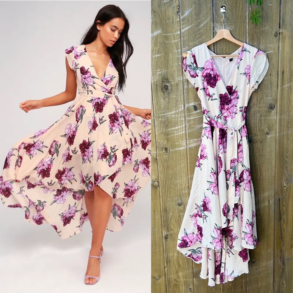 COPY - Blush French Countryside Floral High-Low Dress 🌿